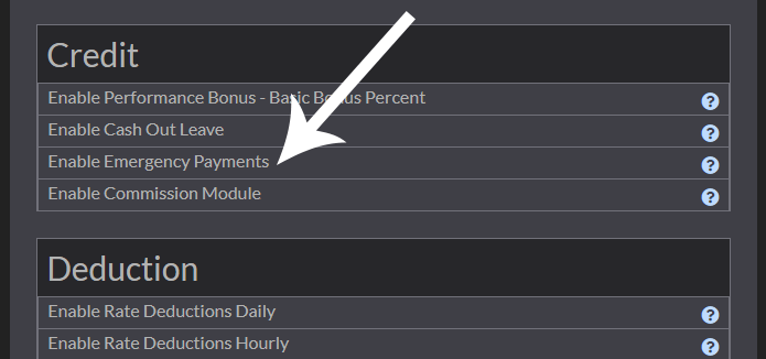 Emergency Payments